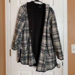 Plaid cozy pea coat